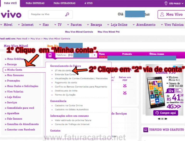 Fatura Vivo Móvel e Fixo Como emitir e imprimir pela internet